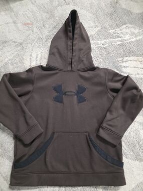 ​Under Armour Youth Boy’s Fleece Pullover Hoodie - Brown/Black - Size Large